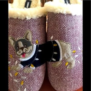 New. Lands End, size 10 Women’s Felt Scuff Dog Slippers.